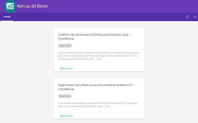 Noticias del Bitcoin من متجر Chrome الإلكتروني ليتم تشغيله مع OffiDocs Chromium عبر الإنترنت