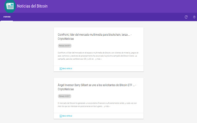 Noticias del Bitcoin من متجر Chrome الإلكتروني ليتم تشغيله مع OffiDocs Chromium عبر الإنترنت