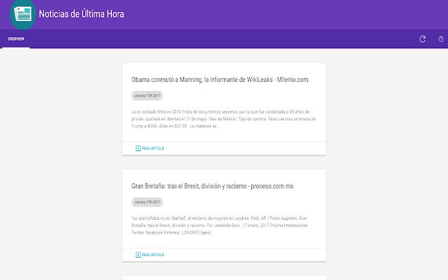 Noticias de Última Hora  from Chrome web store to be run with OffiDocs Chromium online