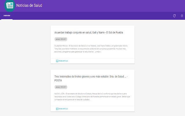 Noticias de Salud  from Chrome web store to be run with OffiDocs Chromium online