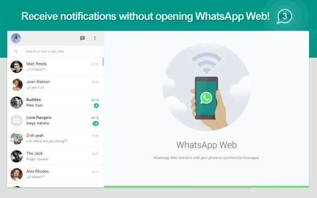 Notifier for WhatsApp Web  from Chrome web store to be run with OffiDocs Chromium online