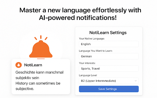 NotiLearn  from Chrome web store to be run with OffiDocs Chromium online