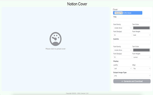 Notion Cover  from Chrome web store to be run with OffiDocs Chromium online