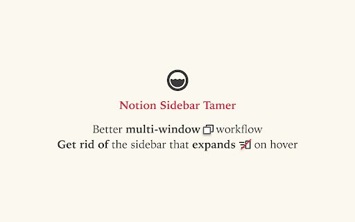 Notion Sidebar Tamer  from Chrome web store to be run with OffiDocs Chromium online