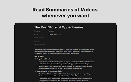Notiontube  from Chrome web store to be run with OffiDocs Chromium online
