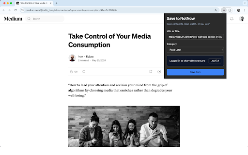 Not Now  from Chrome web store to be run with OffiDocs Chromium online