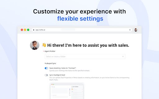 Notta Sales Agent  from Chrome web store to be run with OffiDocs Chromium online