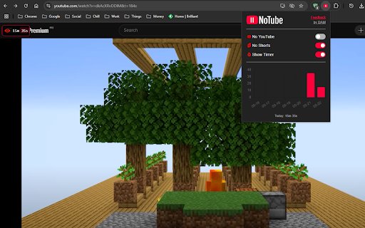 NoTube  from Chrome web store to be run with OffiDocs Chromium online
