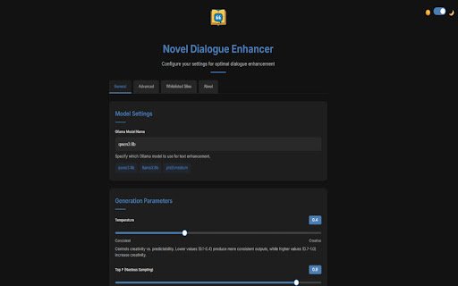 Novel Dialogue Enhancer  from Chrome web store to be run with OffiDocs Chromium online