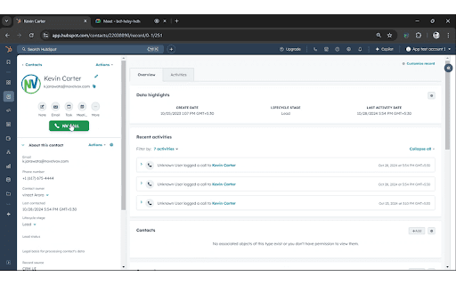 Novelvox Amazon Connect CTI Connector for HubSpot  from Chrome web store to be run with OffiDocs Chromium online