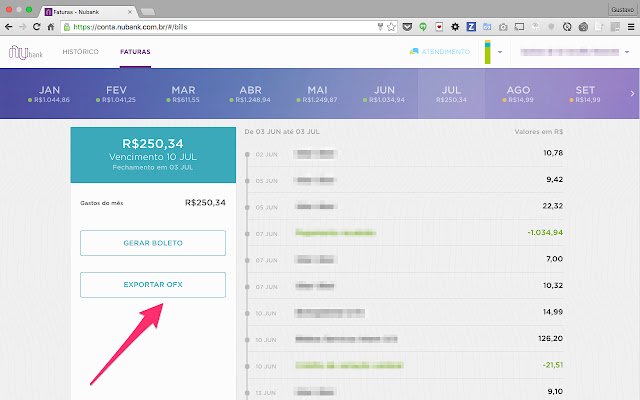 NuBank OFX  from Chrome web store to be run with OffiDocs Chromium online