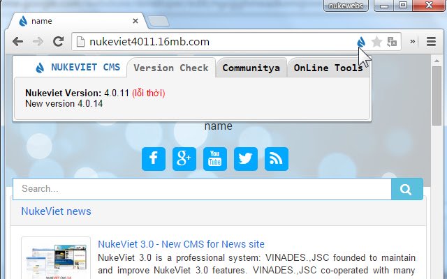 Nukeviet  from Chrome web store to be run with OffiDocs Chromium online