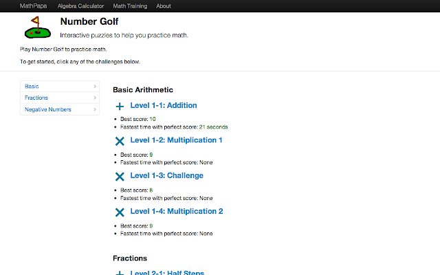 Number Golf  from Chrome web store to be run with OffiDocs Chromium online