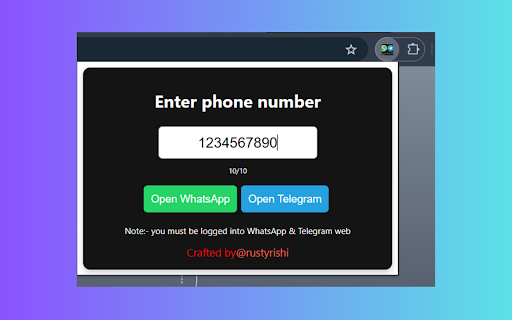 NumberToChat  from Chrome web store to be run with OffiDocs Chromium online