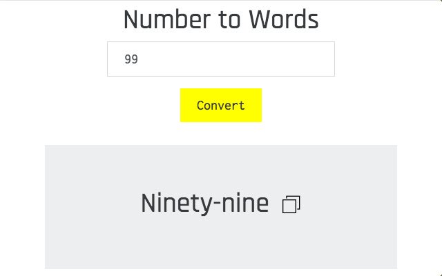 Number to Words mula sa Chrome web store na tatakbo sa OffiDocs Chromium online