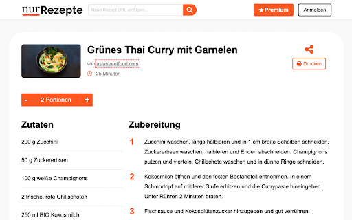 NurRezepte  from Chrome web store to be run with OffiDocs Chromium online