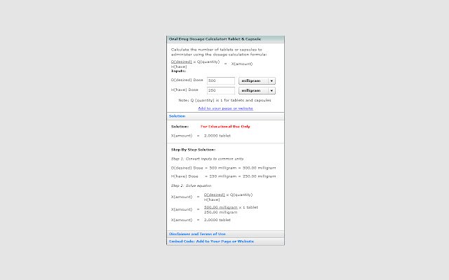 OffiDocs Chromium 온라인에서 실행되는 Chrome 웹 스토어의 간호 수학 계산기