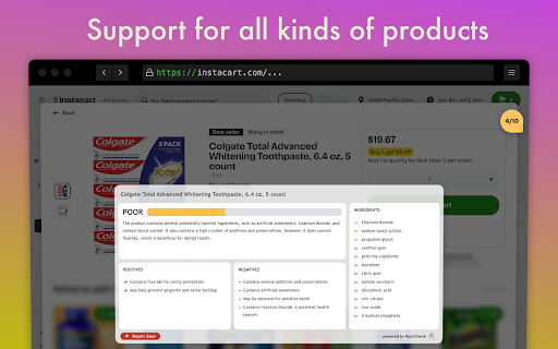 NutriCheck: Better Choices, Healthier Life from Chrome web store to be run with OffiDocs Chromium online NutriCheck: Better Choices, Healthier Life from Chrome web store to be run with OffiDocs Chromium online