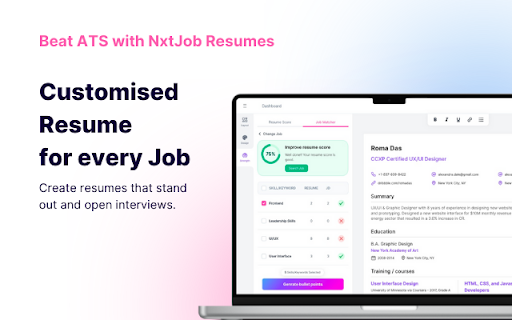 NxtJob AI LinkedIn Optimization  Job Tracker  from Chrome web store to be run with OffiDocs Chromium online