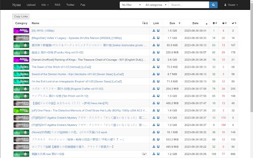 Nyaa Links  from Chrome web store to be run with OffiDocs Chromium online