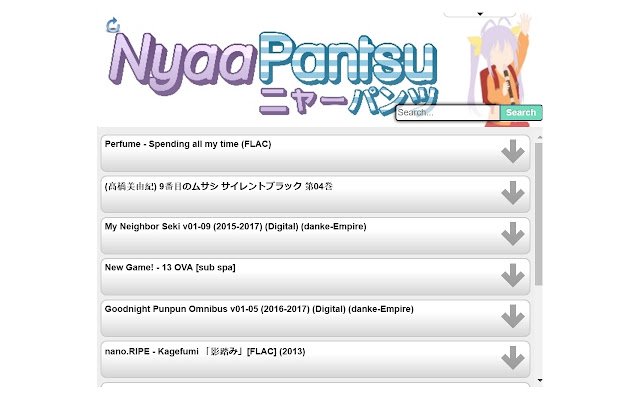 OffiDocs Chromiumオンラインで実行されるChrome WebストアのNyaa Pantsu最新アニメ