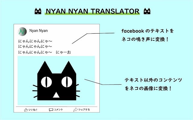 Chrome ウェブストアの Nyan Nyan Translator を OffiDocs Chromium online で実行