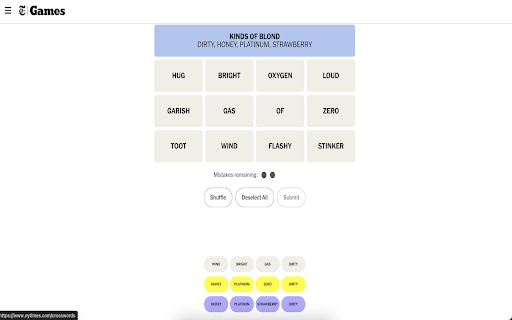 NYT Connections Helper  from Chrome web store to be run with OffiDocs Chromium online