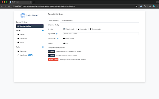 Oasis Proxy  from Chrome web store to be run with OffiDocs Chromium online