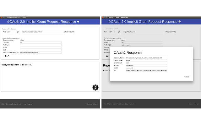 क्रोम वेब स्टोर से OAuth 2.0 इंप्लिसिट ग्रांट अनुरोध प्रतिक्रिया को ऑनलाइन ऑफीडॉक्स क्रोमियम के साथ चलाया जाएगा