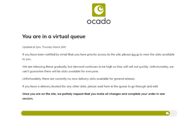 Сповіщення Ocado Queue з веб-магазину Chrome, яке буде запускатися за допомогою OffiDocs Chromium онлайн