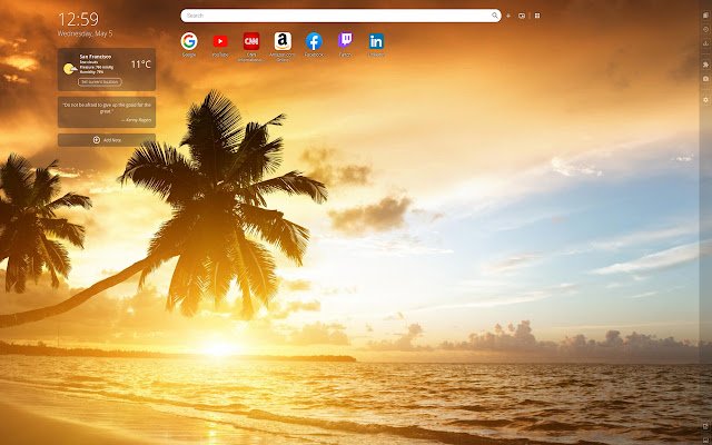 Ocean  Beach Wallpapers New Tab  from Chrome web store to be run with OffiDocs Chromium online