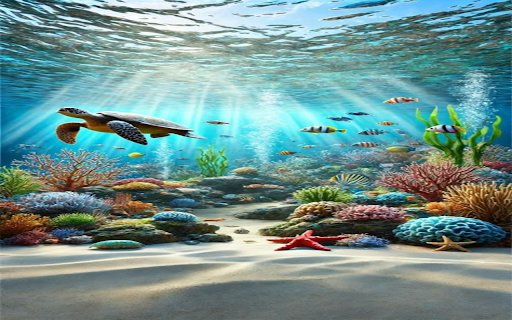 ocean bottom wallpaper  from Chrome web store to be run with OffiDocs Chromium online