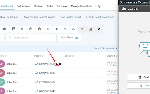 OctaveBytes GoHighLevel Click to Dial  from Chrome web store to be run with OffiDocs Chromium online