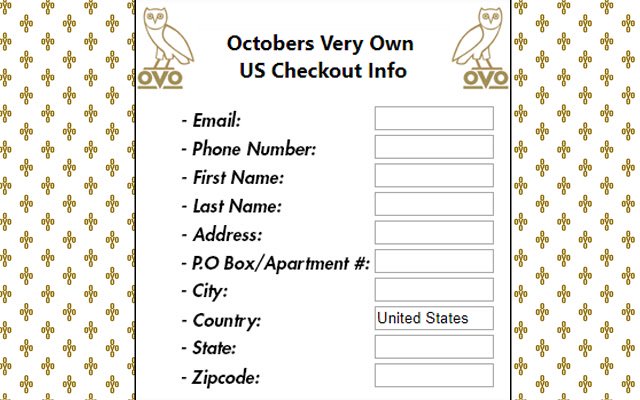 Octobers Very Own Checkout Autofiller  from Chrome web store to be run with OffiDocs Chromium online