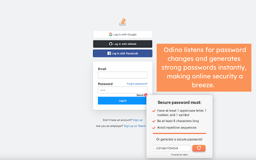 Odino  from Chrome web store to be run with OffiDocs Chromium online
