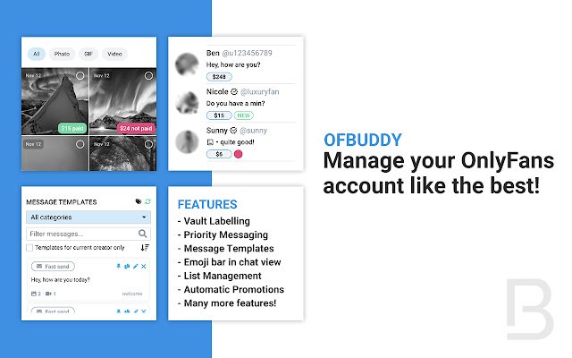 OFBuddy per OnlyFans Creators dal Chrome Web Store da eseguire con OffiDocs Chromium online