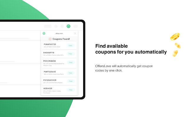 OffersLove Coupon Finder dal Chrome Web Store da eseguire con OffiDocs Chromium online