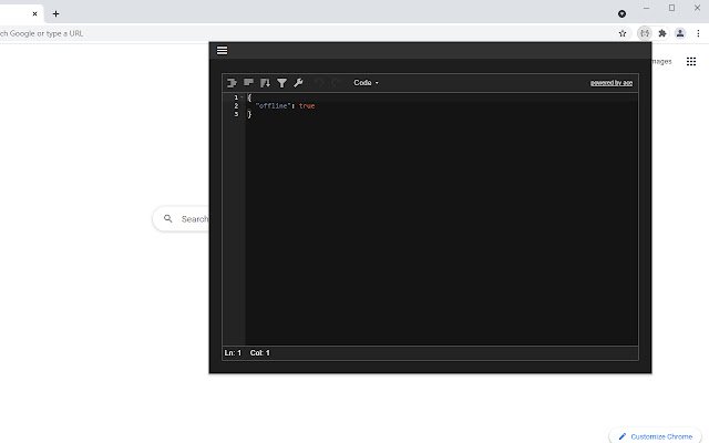 offline json  from Chrome web store to be run with OffiDocs Chromium online