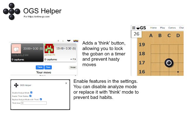 OGS Helper dal Chrome Web Store da eseguire con OffiDocs Chromium online