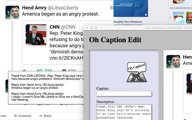 Oh Caption、Chrome ウェブストアの My Caption を OffiDocs Chromium online で実行する
