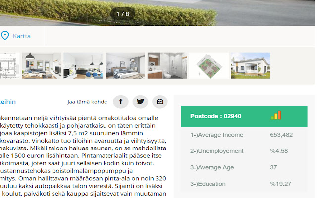 Oikotie 2.0  from Chrome web store to be run with OffiDocs Chromium online