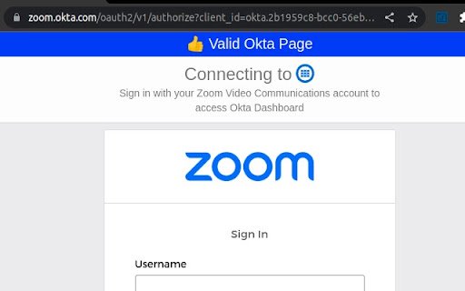Okta Phishing Detection  from Chrome web store to be run with OffiDocs Chromium online