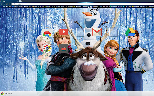 Chrome ウェブストアの「Olaf and Friends Frozen Disney」を OffiDocs Chromium オンラインで実行
