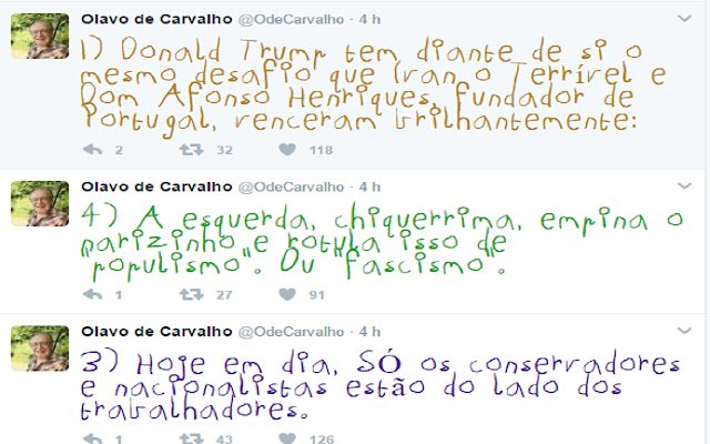 Olavo de Carvalho ABC din magazinul web Chrome va fi rulat cu OffiDocs Chromium online