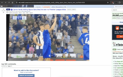 Old Reddit defaults to 500 comments  from Chrome web store to be run with OffiDocs Chromium online