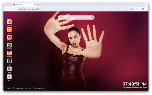 Olivia Rodrigo Wallpapers New Tab  from Chrome web store to be run with OffiDocs Chromium online