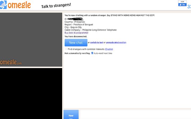Omegle IP locator  from Chrome web store to be run with OffiDocs Chromium online