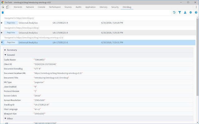 Omnibug  from Chrome web store to be run with OffiDocs Chromium online