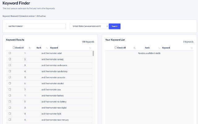 OmniRocket Keyword Finder  from Chrome web store to be run with OffiDocs Chromium online