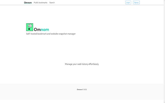 Chrome ウェブストアの omnom を OffiDocs Chromium online で実行する